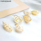 6pcs Natural Jade Pendant DIY Earrings Jewelry Accessories