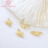4PCS 15x9MM 24K Bee Charms Pendants DIY Jewelry Findings