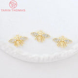 4PCS 15x9MM 24K Bee Charms Pendants DIY Jewelry Findings