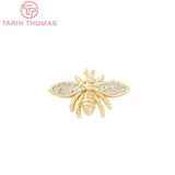 4PCS 15x9MM 24K Bee Charms Pendants DIY Jewelry Findings
