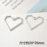 Geometric Hearts Round Earrings Copper Plated 18k