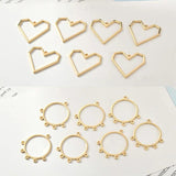 Geometric Hearts Round Earrings Copper Plated 18k