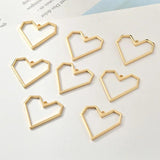Geometric Hearts Round Earrings Copper Plated 18k