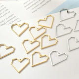 Geometric Hearts Round Earrings Copper Plated 18k