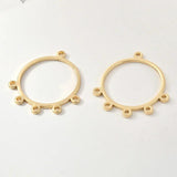 Geometric Hearts Round Earrings Copper Plated 18k