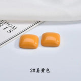Retro Half Pill Resin Square Solid Patch Ear Nail Ring