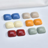 Retro Half Pill Resin Square Solid Patch Ear Nail Ring