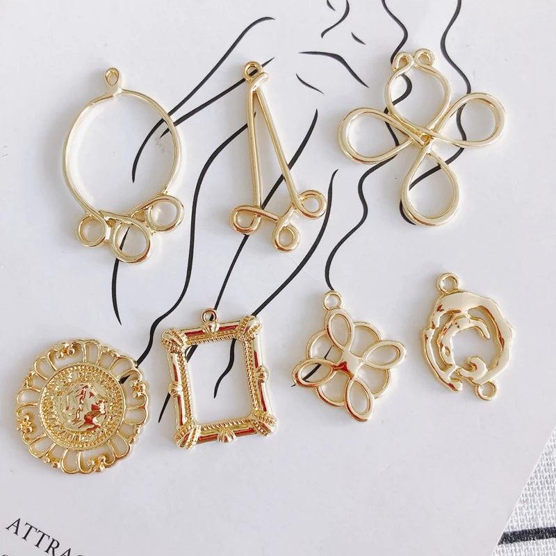Alloy Electroplating Jewelry Special-Shaped Hollow Small Pendant Earrings