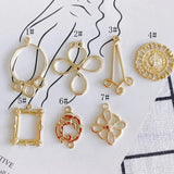Alloy Electroplating Jewelry Special-Shaped Hollow Small Pendant Earrings
