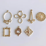 Alloy Electroplating Jewelry Special-Shaped Hollow Small Pendant Earrings