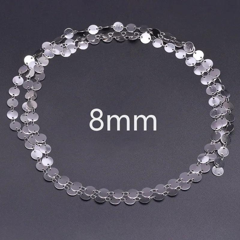 2m Round Stainless Steel Necklace Chains DIY Jewelry Making Material