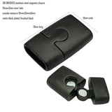 316 Stainless Steel Magnetic Clasps 10x3mm Inner Brushed Steel Leather Band