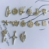 DIY Alloy Jewelry Accessories Butterfly Cross Pendant