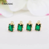 Green Zircon Small Pendant Charm for DIY Earrings Necklaces, Jewellery Making