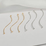 Geometric Earrings Brass Electroplated 14k S-Shaped Double Hanging