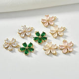 Zircon Flower Jewelry Set Copper Plated 18K Real