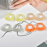 Acrylic Resin Arc Trapezoidal Earrings