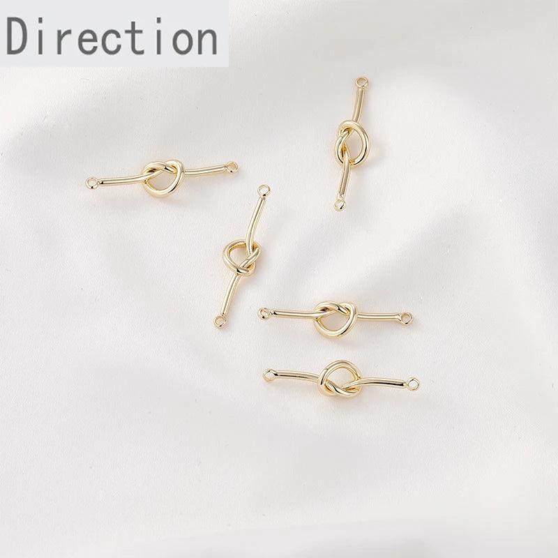 14K Double Knot Love DIY Earrings Necklace Pendant Material