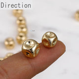 14K Square Matte Beaded Copper Plated DIY Hand Necklace Bracelet