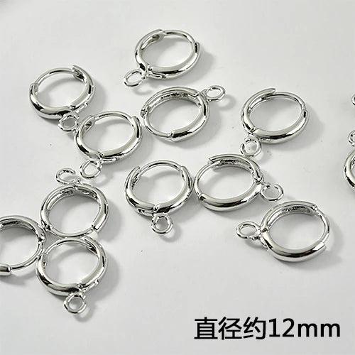 18K Copper Plated Round Clip-on Earrings DIY Ear Ornament