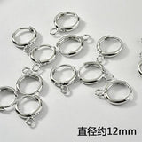 18K Copper Plated Round Clip-on Earrings DIY Ear Ornament