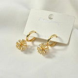 18K Copper Plated Round Clip-on Earrings DIY Ear Ornament