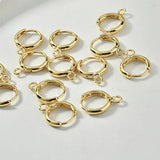 18K Copper Plated Round Clip-on Earrings DIY Ear Ornament