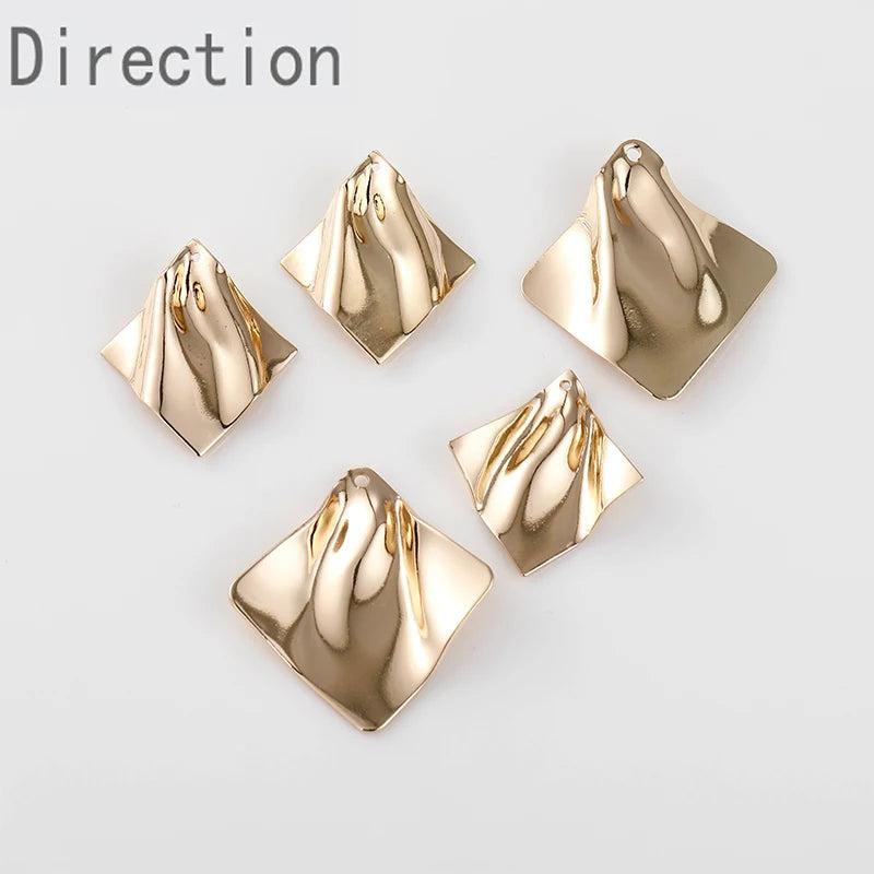 Gold-Plated Matt Folds Diamond-Shaped Pendant Access.