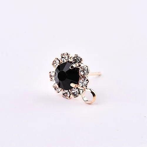 Diamond Round Stud Earrings DIY Accessories Hand Making Small Earring