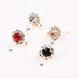 Diamond Round Stud Earrings DIY Accessories Hand Making Small Earring