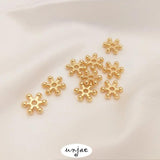 Real 9mm Snowflake Beads DIY Bracelet Spacer Jewelry Accessories