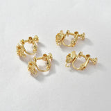 18k Rose Flower Cherry Blossom Ear Clip DIY Jewelry Material