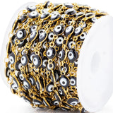 6mm Stainless Steel Evil Eye Chain Necklace Bracelet