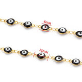 6mm Stainless Steel Evil Eye Chain Necklace Bracelet