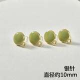 Alloy Drop Oil All-match Silver Needle Ear Stud DIY Earrings Material 6pcs