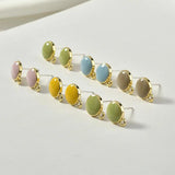 Alloy Drop Oil All-match Silver Needle Ear Stud DIY Earrings Material 6pcs