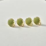 Alloy Drop Oil All-match Silver Needle Ear Stud DIY Earrings Material 6pcs