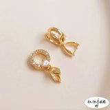 Gold-Clad Zircon Buckle Clip Crystal Jade Pendant DIY Jewelry