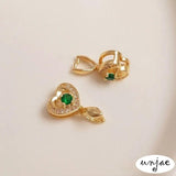 Gold-Clad Zircon Buckle Clip Crystal Jade Pendant DIY Jewelry