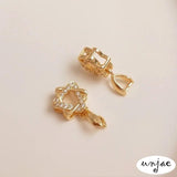 Gold-Clad Zircon Buckle Clip Crystal Jade Pendant DIY Jewelry
