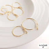 14K Gold Plated Elastic Buckle Earrings Copper Hypoallergenic DIY Ear Jewelry