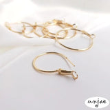 14K Gold Plated Elastic Buckle Earrings Copper Hypoallergenic DIY Ear Jewelry