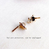 Alloy Bear Drill-in Pearl Ear Nail Ear Jewelry 6 Pcs