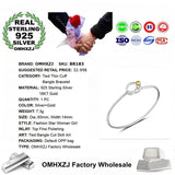 925 Silver & 18KT Cuff Bangle Bracelet BR183