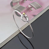 925 Silver & 18KT Cuff Bangle Bracelet BR183
