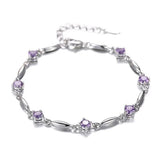 Romantic Zircon 925 Sterling Silver Bracelet Bangle SZ112