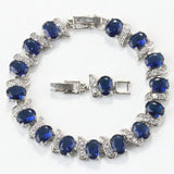 925 Silver Zircon Charm Bracelet Jewelry 18+3CM