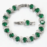 AAA+ 925 Silver Wedding Jewelry Green Gemstone Bead Bracelet For Women
