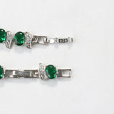 AAA+ 925 Silver Wedding Jewelry Green Gemstone Bead Bracelet For Women