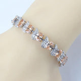 Vintage Silver Costume Champagne Stone Bracelet Bangle
